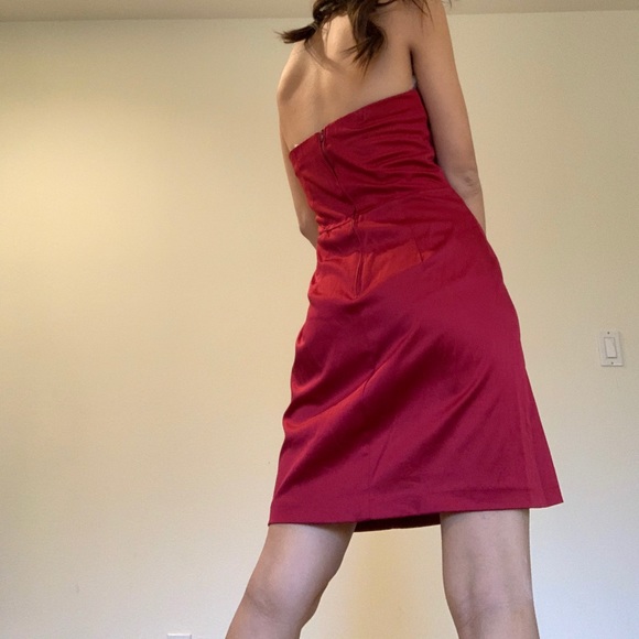 Cocktail/Homecoming Red Satin Dress - Picture 2 of 5